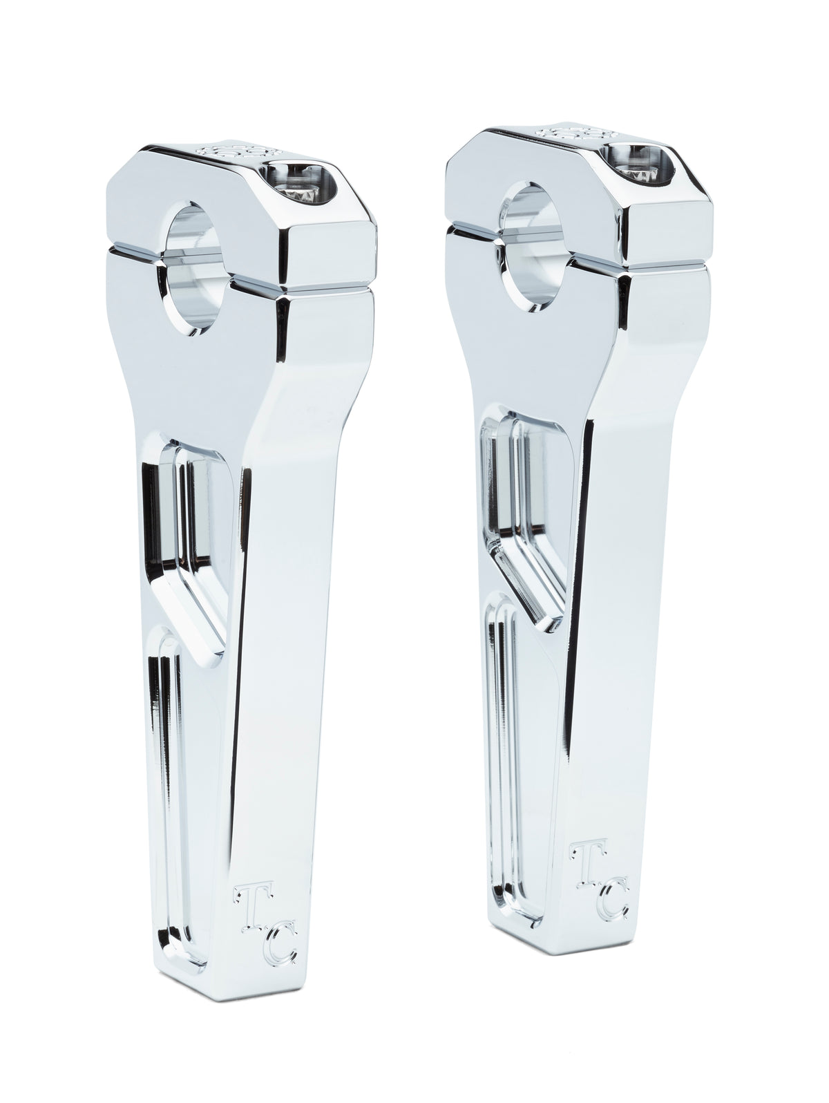 Big Kahuna Risers - Straight (Chrome) - 1"